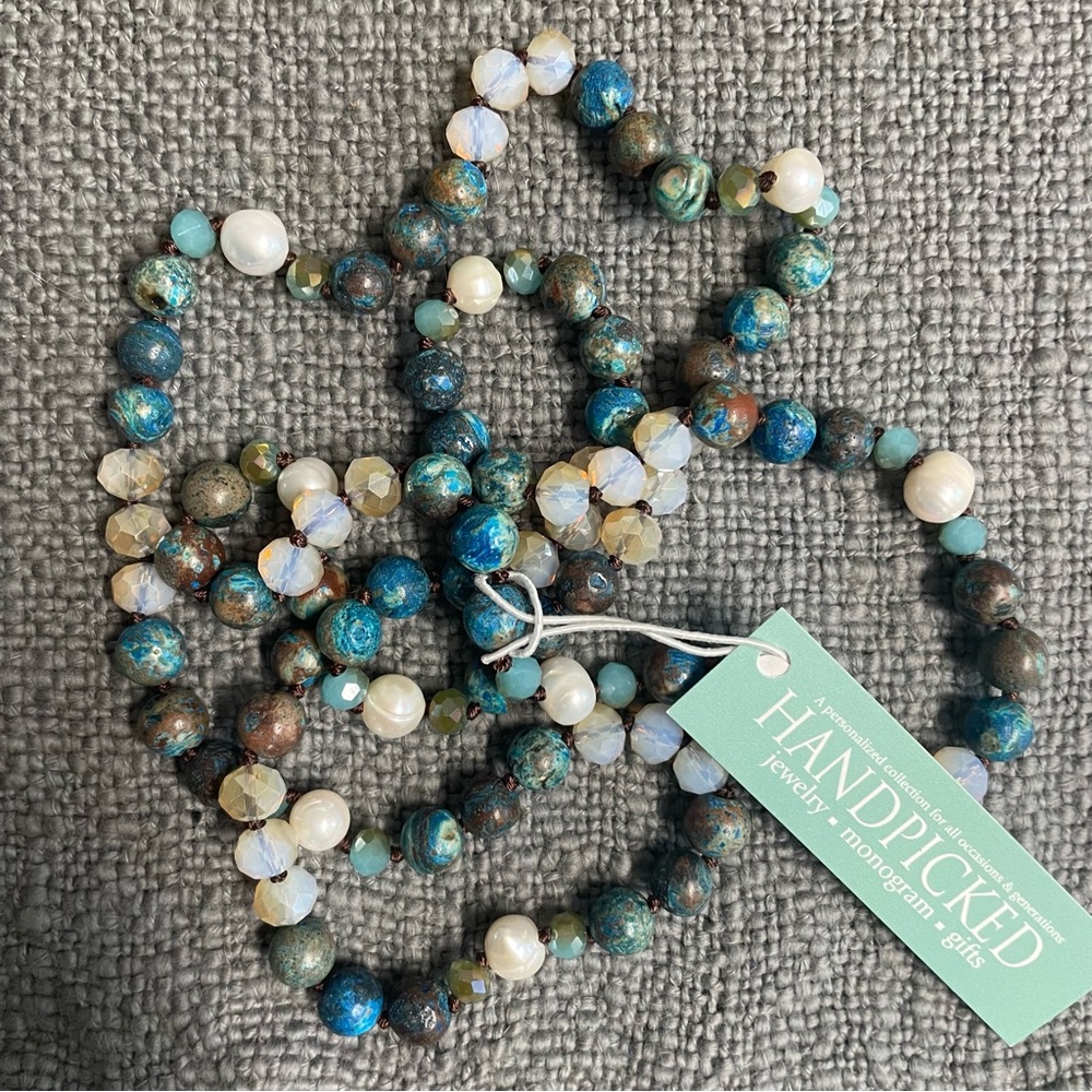 Teal Beaded Statement Necklace